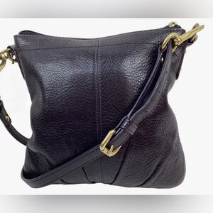 Coach Brooke Pleated Pebbled Leather Hobo Crossbody Bag E0973-43112 Purple